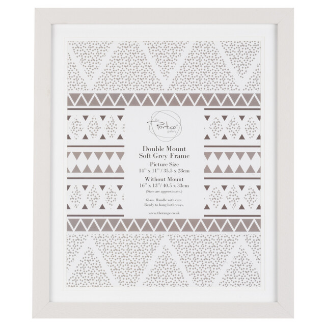 The Port. Co Gallery Soft Grey Double Mounted Photo Frame 14 x 11 inch - Size: Multi - Wilko - image 1