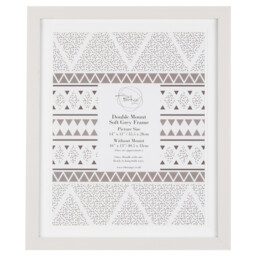 The Port. Co Gallery Soft Grey Double Mounted Photo Frame 14 x 11 inch - Size: Multi - Wilko