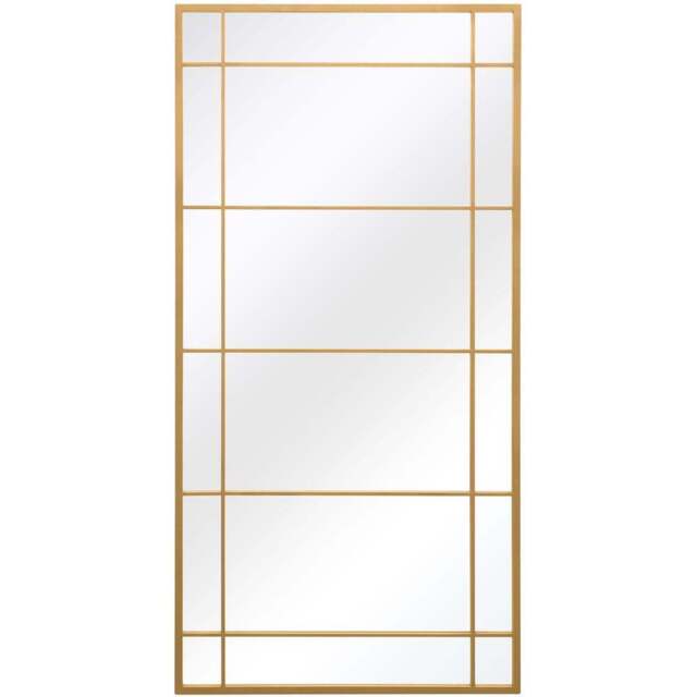 MirrorOutlet The Tabula Gold Metal Framed Window Wall Mirror 180 x 90cm - Wilko - image 1