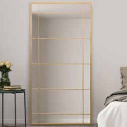 MirrorOutlet The Tabula Gold Metal Framed Window Wall Mirror 180 x 90cm - Wilko - thumbnail 3