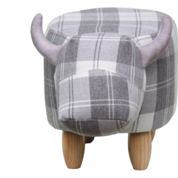 Gardeco Maisie The Grey Tartan Cow Footstool - Size: 36 x 61 x 32cm - Wilko - thumbnail 5