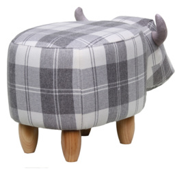 Gardeco Maisie The Grey Tartan Cow Footstool - Size: 36 x 61 x 32cm - Wilko - thumbnail 6