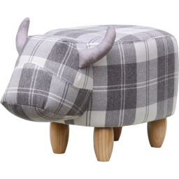 Gardeco Maisie The Grey Tartan Cow Footstool - Size: 36 x 61 x 32cm - Wilko - thumbnail 3