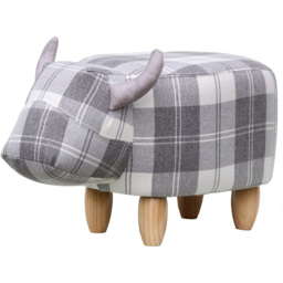 Gardeco Maisie The Grey Tartan Cow Footstool - Size: 36 x 61 x 32cm - Wilko - thumbnail 7
