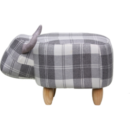 Gardeco Maisie The Grey Tartan Cow Footstool - Size: 36 x 61 x 32cm - Wilko - thumbnail 4