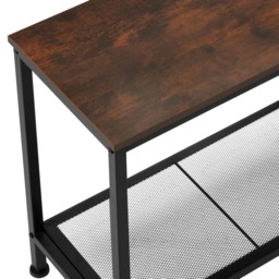 tectake Filton Single Grid Shelf Dark Wood Bedside Table - Size: Single Shelf - Brown - Wilko - thumbnail 6
