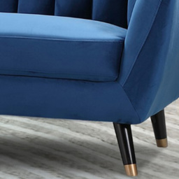 Morgan 3 Seater Blue Plush Velvet Sofa - Artemis Home - Wilko - thumbnail 4