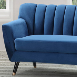 Morgan 3 Seater Blue Plush Velvet Sofa - Artemis Home - Wilko - thumbnail 3