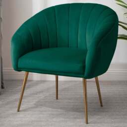 Artemis Home Helena Green Velvet Accent Chair - Size: Single - Wilko