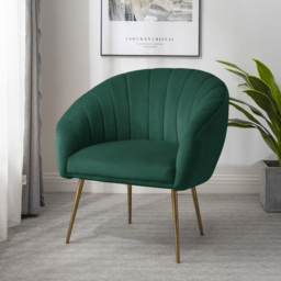 Artemis Home Helena Green Velvet Accent Chair - Size: Single - Wilko - thumbnail 4