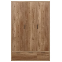 Stockwell 3 Door 2 Drawer Brown Wardrobe - Size: 3 Door, 2 Drawer - Birlea - Wilko - thumbnail 4