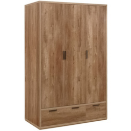 Stockwell 3 Door 2 Drawer Brown Wardrobe - Size: 3 Door, 2 Drawer - Birlea - Wilko - thumbnail 3