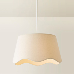 ValueLights Mabel Scalloped Bottom Natural Linen Large Shade - Size: 25.5 x 45 x 45cm - Cream - Wilko - thumbnail 5