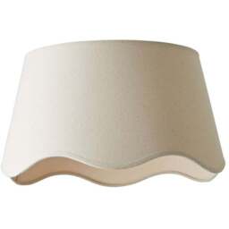ValueLights Mabel Scalloped Bottom Natural Linen Large Shade - Size: 25.5 x 45 x 45cm - Cream - Wilko - thumbnail 1