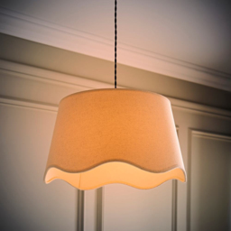 ValueLights Mabel Scalloped Bottom Natural Linen Large Shade - Size: 25.5 x 45 x 45cm - Cream - Wilko - thumbnail 3