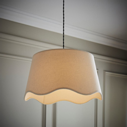 ValueLights Mabel Scalloped Bottom Natural Linen Large Shade - Size: 25.5 x 45 x 45cm - Cream - Wilko - thumbnail 4