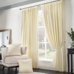 Alan Symonds Madison Cream Taped Top Curtains 117 x 183cm - Size: W 117 x D 183cm - Wilko