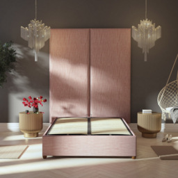 Aspire Furniture Llewelyn-Bowen Luxury Tea Rose Pure Pastel Cotton Wall Mounted Headboard 90cm - Size: Single Pack - Pink - Aspire Beds - Wilko - thumbnail 6