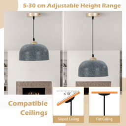 Costway Adjustable Hanging Cable Pendant Light - Size: 28 x 28 x 16cm - Grey - Wilko - thumbnail 5