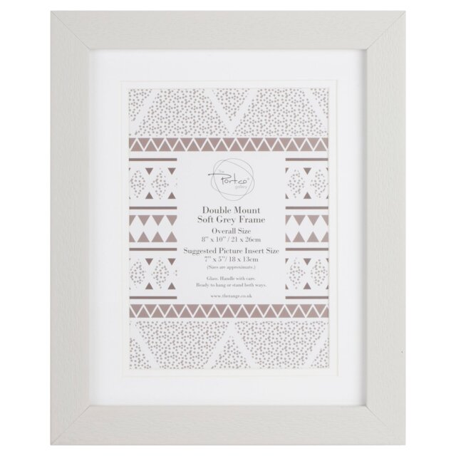 The Port. Co Gallery Soft Grey Double Mount Photo Frame 7 x 5 inch - Wilko - image 1