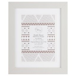 The Port. Co Gallery Soft Grey Double Mount Photo Frame 7 x 5 inch - Wilko - thumbnail 1