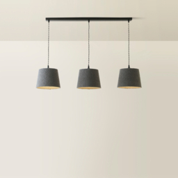 ValueLights Rory Tapered Grey Boucle Lamp Shade 3 Drop Ceiling Pendant Light with LED Bulbs - Size: 123.5 x 98 x 25cm - Black - Wilko - thumbnail 6
