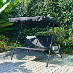 Outdoor Essentials Palma Air Tex 3 Seater Black Swing Chair - Wilko - thumbnail 4