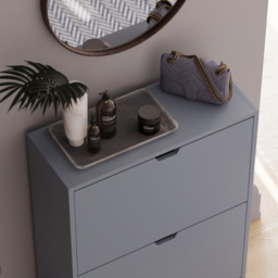 VIDA DESIGNS 2 Drawer Grey Shoe Cabinet - Wilko - thumbnail 4