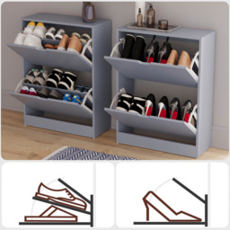 VIDA DESIGNS 2 Drawer Grey Shoe Cabinet - Wilko - thumbnail 6