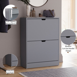 VIDA DESIGNS 2 Drawer Grey Shoe Cabinet - Wilko - thumbnail 7