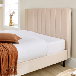 Aspire Furniture Rosella King Size Cream Plush Velvet Bed Frame - Aspire Beds - Wilko - thumbnail 4