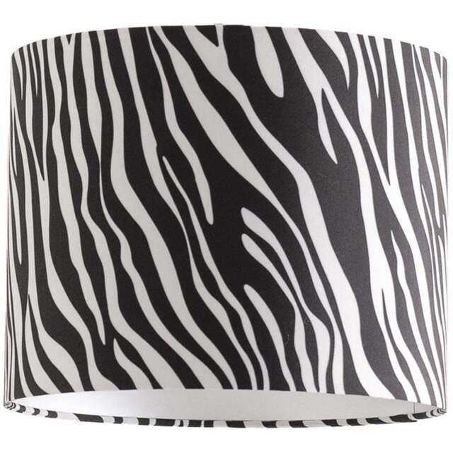ValueLights Oasis Zebra Small Shade with Chrome Inner - Size: 20 x 25 x 25cm - Multi - Wilko - image 1