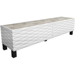 Decorotika Lerze 2 Door White Marble and White TV Unit - Size: 40.3 x 150 x 35cm - Wilko - thumbnail 3