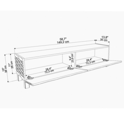 Decorotika Lerze 2 Door White Marble and White TV Unit - Size: 40.3 x 150 x 35cm - Wilko - thumbnail 7