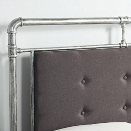 OAT Home Shoreditch Double Distressed Silver Industrial Scaffold Metal Bed - Wilko - thumbnail 4