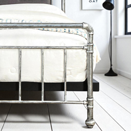 OAT Home Shoreditch Double Distressed Silver Industrial Scaffold Metal Bed - Wilko - thumbnail 6