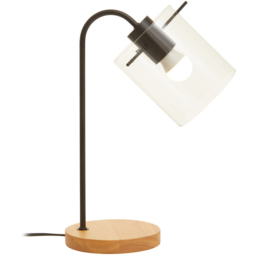 Premier Housewares Matte Black Curved Table Lamp Light - Size: 25 x 15 x 40cm - Wilko