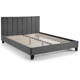 Julian Bowen Rosa Single Grey Velvet Bed in a Box - Wilko - thumbnail 4