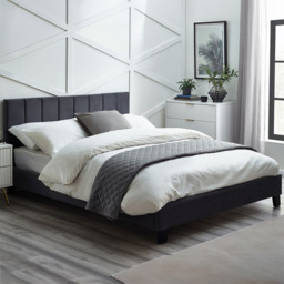 Julian Bowen Rosa Single Grey Velvet Bed in a Box - Wilko - thumbnail 1