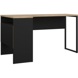 Florence Function Plus 2 Drawer Corner Desk Matt Black and Oak - Size: 81 x 145 x 76cm - Furniture to Go - Wilko - thumbnail 4