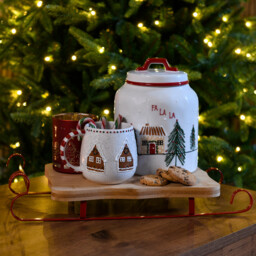 Festive Stone Fa La La Cookie Jar White - Wilko - thumbnail 3