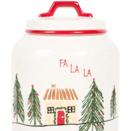 Festive Stone Fa La La Cookie Jar White - Wilko - thumbnail 4
