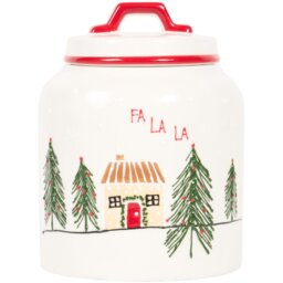 Festive Stone Fa La La Cookie Jar White - Wilko - thumbnail 1