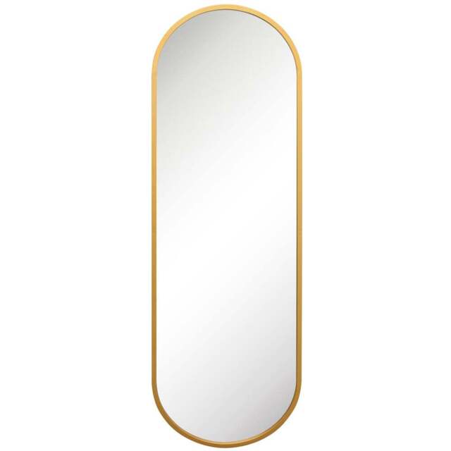The Vultus Gold Double Arched Metal Leaner Wall Mirror 180 x 60cm - MirrorOutlet - Wilko - image 1
