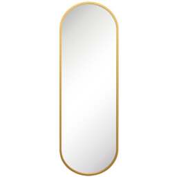 The Vultus Gold Double Arched Metal Leaner Wall Mirror 180 x 60cm - MirrorOutlet - Wilko
