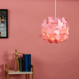 ValueLights Pink Butterfly Ball Pendant Lamp Shade - Size: 26.5 x 31.5 x 31.5cm - Wilko - thumbnail 3