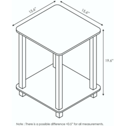 Walplus Simplistic French Oak Grey and Black End Table Set of 2 - Size: 39.62 x 49.78 x 39.62cm - Wilko - thumbnail 7