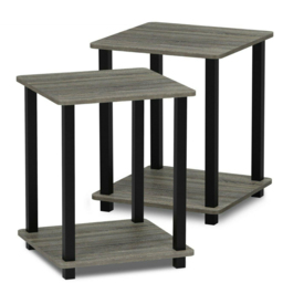 Walplus Simplistic French Oak Grey and Black End Table Set of 2 - Size: 39.62 x 49.78 x 39.62cm - Wilko - thumbnail 4