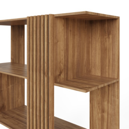 GFW Rowan 8 Shelf Oak Slatted Display Unit - Wilko - thumbnail 7