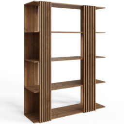 GFW Rowan 8 Shelf Oak Slatted Display Unit - Wilko - thumbnail 3
